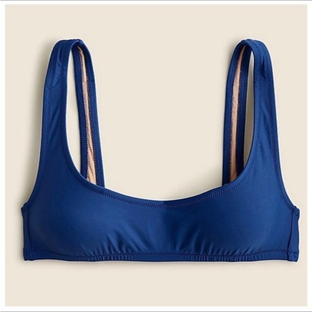 J. Crew Heritage Scoop Neck Bikini Top Royal Blue Size Medium New with Tag